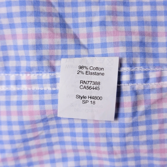 J. Crew Blue & Pink Gingham Short Sleeve Button-Down Shirt L - Picture 5 of 6